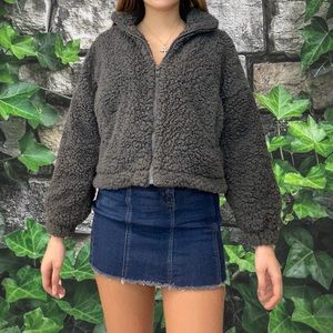 Sherpa jacket grey size small